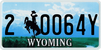 WY license plate 20064Y