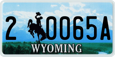 WY license plate 20065A