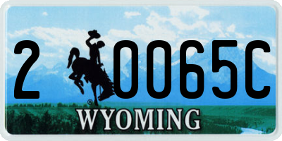 WY license plate 20065C