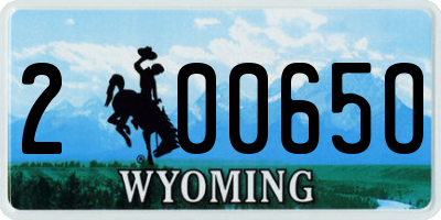 WY license plate 20065O