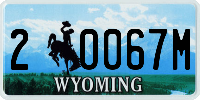 WY license plate 20067M