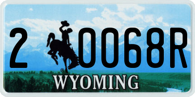 WY license plate 20068R