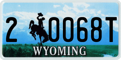 WY license plate 20068T