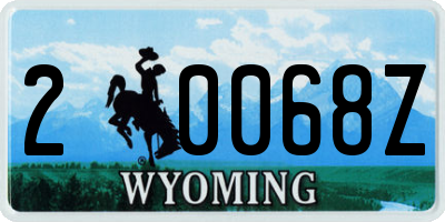 WY license plate 20068Z