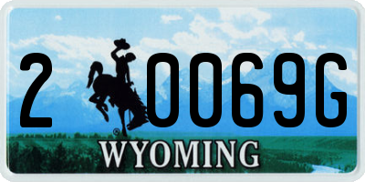 WY license plate 20069G