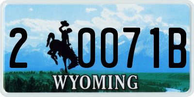 WY license plate 20071B