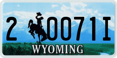 WY license plate 20071I