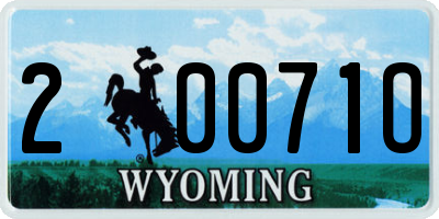 WY license plate 20071O