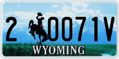 WY license plate 20071V