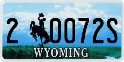 WY license plate 20072S