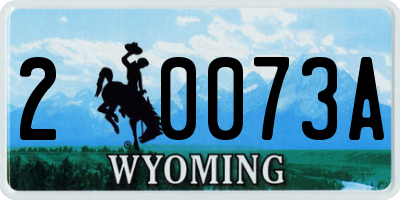 WY license plate 20073A