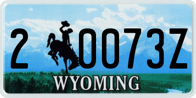 WY license plate 20073Z