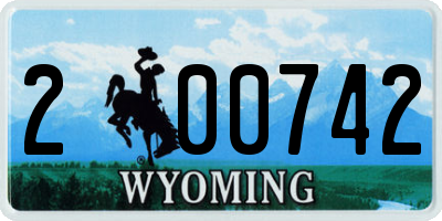 WY license plate 200742