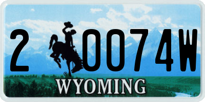 WY license plate 20074W