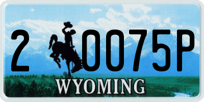 WY license plate 20075P