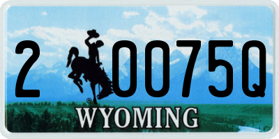 WY license plate 20075Q