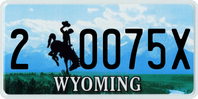 WY license plate 20075X