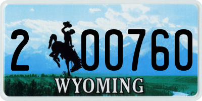 WY license plate 200760
