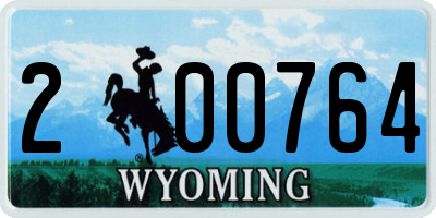 WY license plate 200764