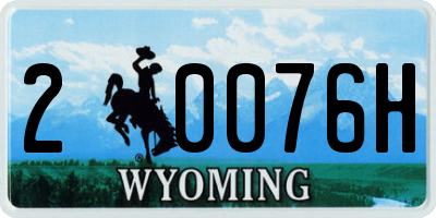 WY license plate 20076H