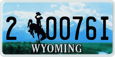 WY license plate 20076I