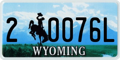 WY license plate 20076L