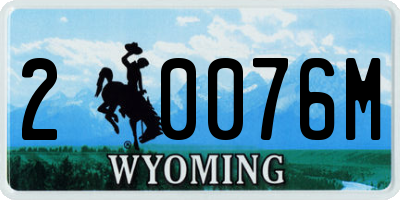 WY license plate 20076M