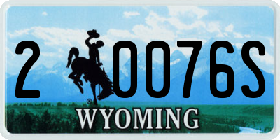 WY license plate 20076S
