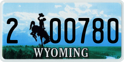 WY license plate 200780