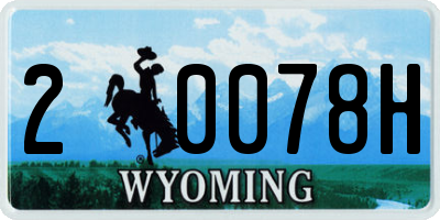 WY license plate 20078H