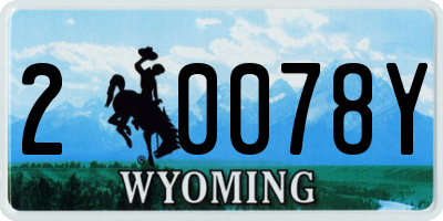 WY license plate 20078Y