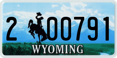 WY license plate 200791