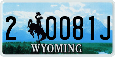 WY license plate 20081J