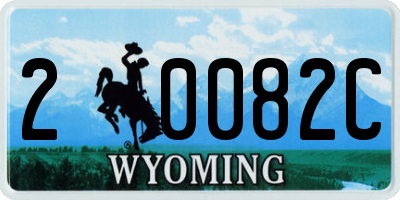 WY license plate 20082C