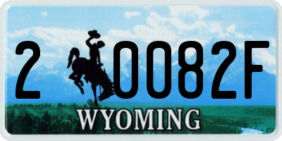 WY license plate 20082F