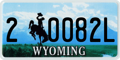 WY license plate 20082L