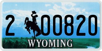 WY license plate 20082O