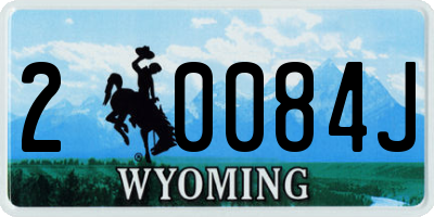 WY license plate 20084J