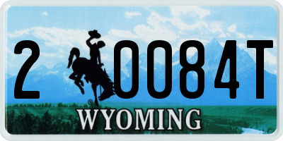 WY license plate 20084T