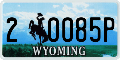 WY license plate 20085P