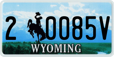 WY license plate 20085V