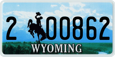 WY license plate 200862