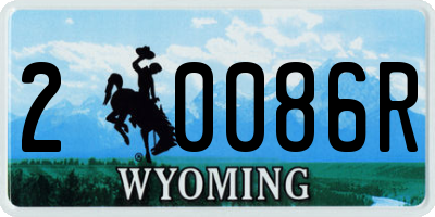 WY license plate 20086R