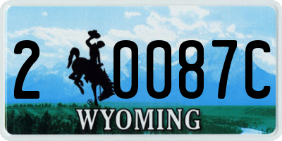 WY license plate 20087C