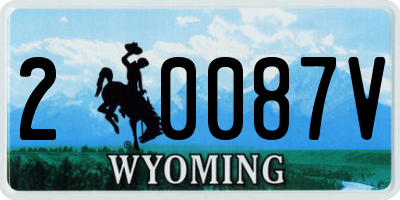 WY license plate 20087V