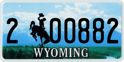 WY license plate 200882