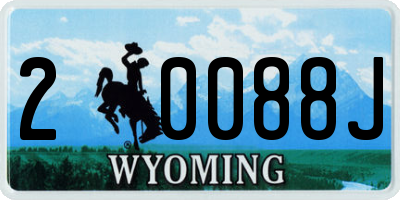 WY license plate 20088J
