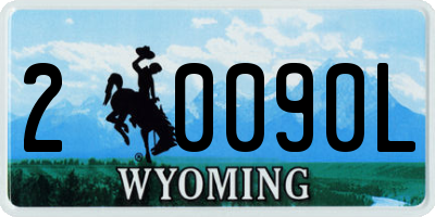 WY license plate 20090L