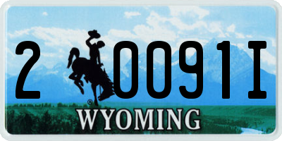 WY license plate 20091I