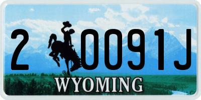 WY license plate 20091J